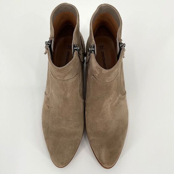 Johnston & Murphy Trista Double Zip Suede Leather Ankle Boots Taupe Women 8M - Picture 2 of 8